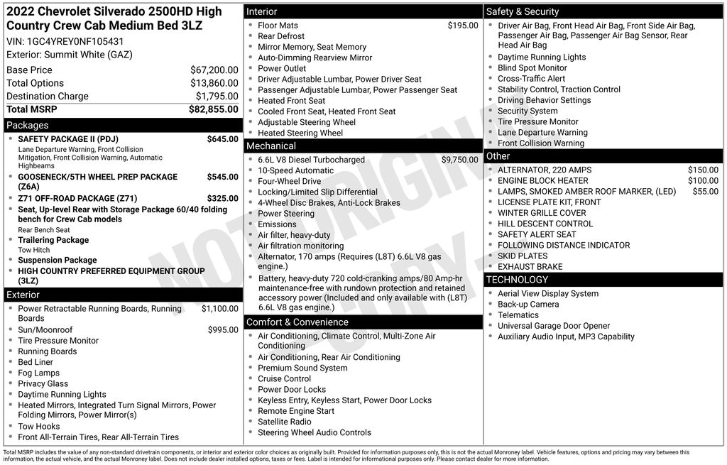 Used Car 2022 Chevrolet Silverado 2500hd  High Country For Sale Under $60,000 In Austin, Texas