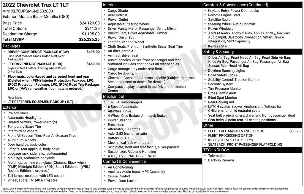 used 2022 Chevrolet Trax car, priced at $18,500