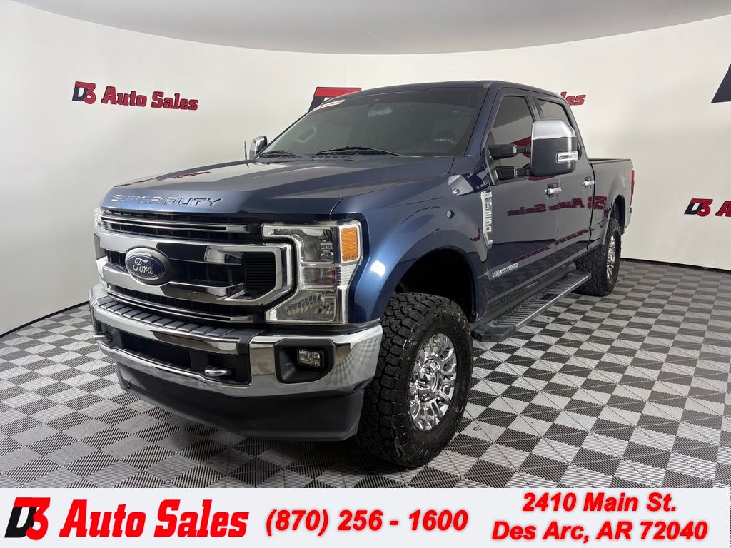 Blue 2020 Ford F-250 Super Duty Pickup Truck Four-Wheel Drive Automatic
