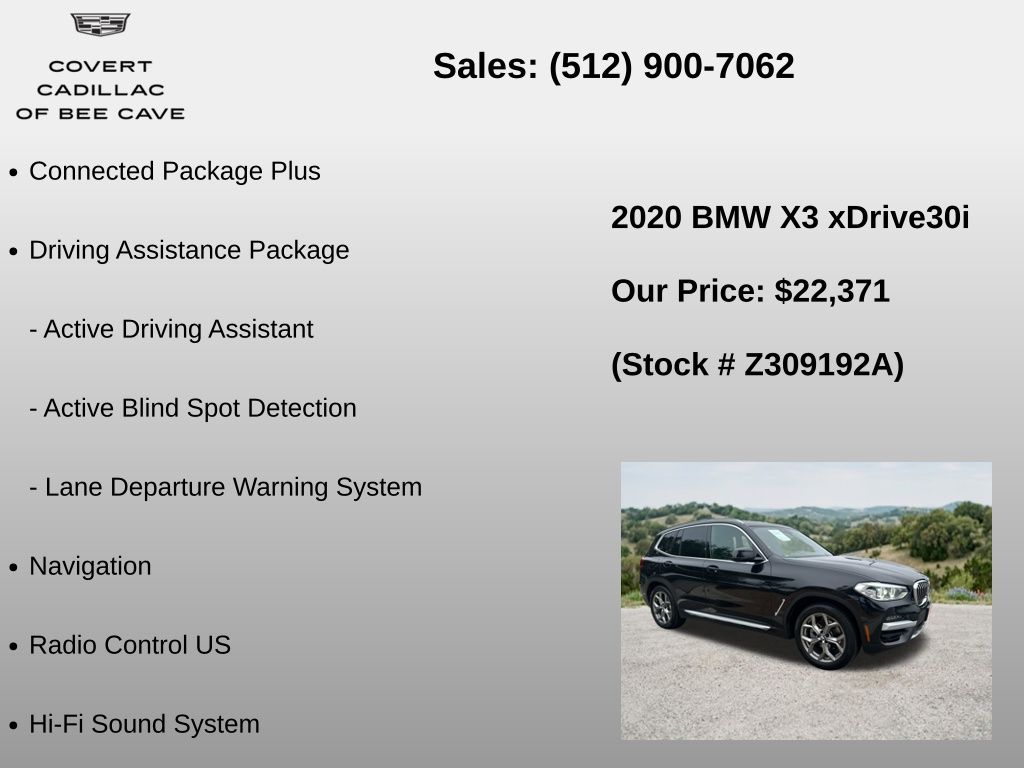 Used Car 2020 Bmw X3  Xdrive30i For Sale Under $25,000 In Austin, Texas