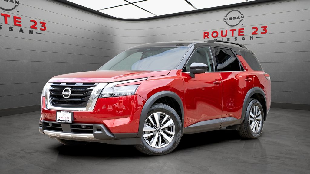 Red (Scarlet Ember Tintcoat/Super Black) 2023 Nissan Pathfinder SUV / Crossover All-Wheel Drive Automatic