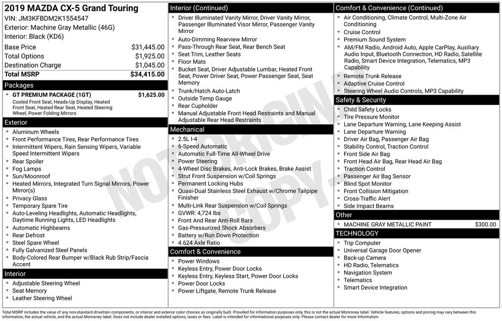 used 2019 Mazda CX-5 car, priced at $18,700