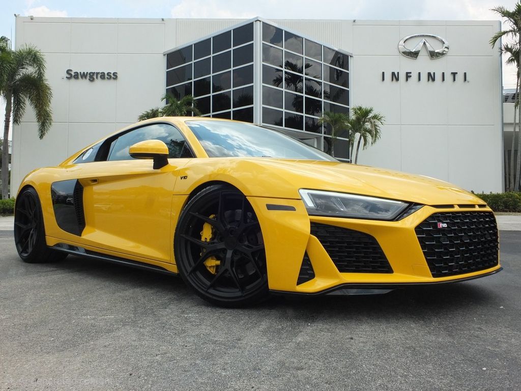 Yellow 2021 Audi R8 Coupe Rear-Wheel Drive 7-Speed Automatic