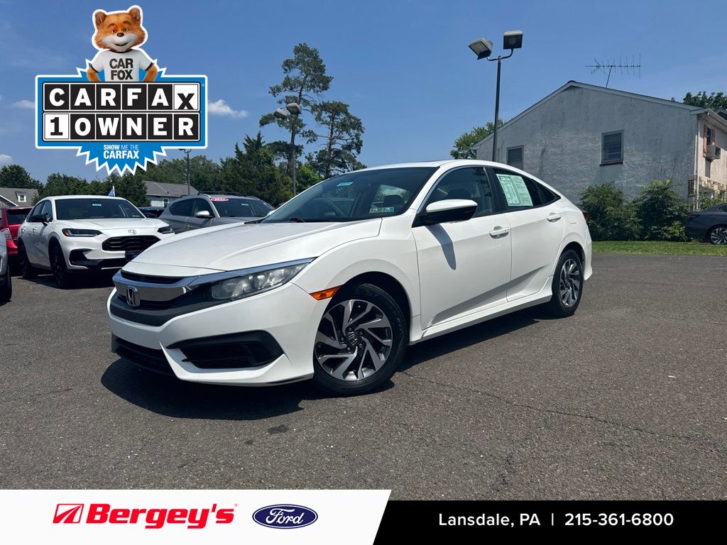 White Orchid Pearl 2016 Honda Civic Sedan Front-Wheel Drive Continuously Variable Transmission