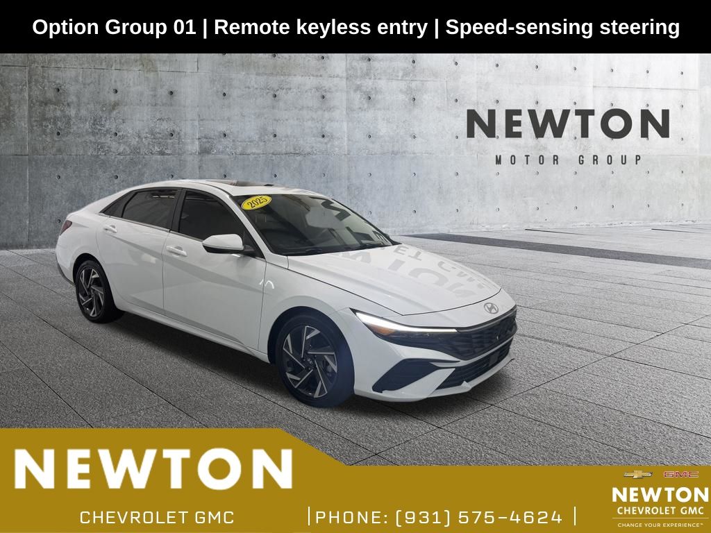 White 2025 Hyundai Elantra Sedan Front-Wheel Drive Continuously Variable Transmission
