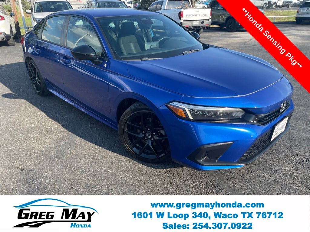 Aegean Blue Metallic 2024 Honda Civic Sedan Front-Wheel Drive Continuously Variable Transmission