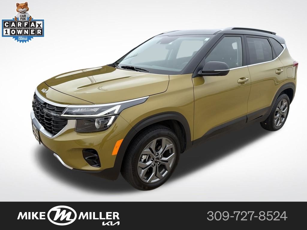 Valais Green/Black Roof 2024 Kia Seltos S AWD SUV / Crossover All-Wheel Drive Continuously Variable Transmission