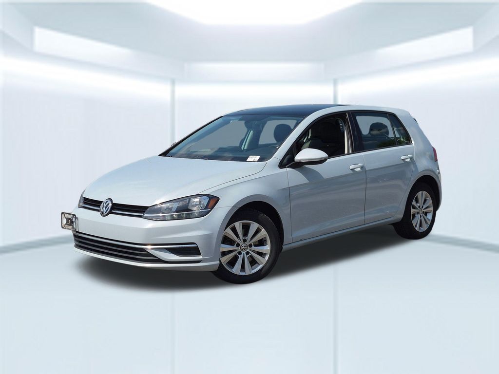 White Silver 2020 Volkswagen Golf Hatchback Front-Wheel Drive 8-Speed Automatic
