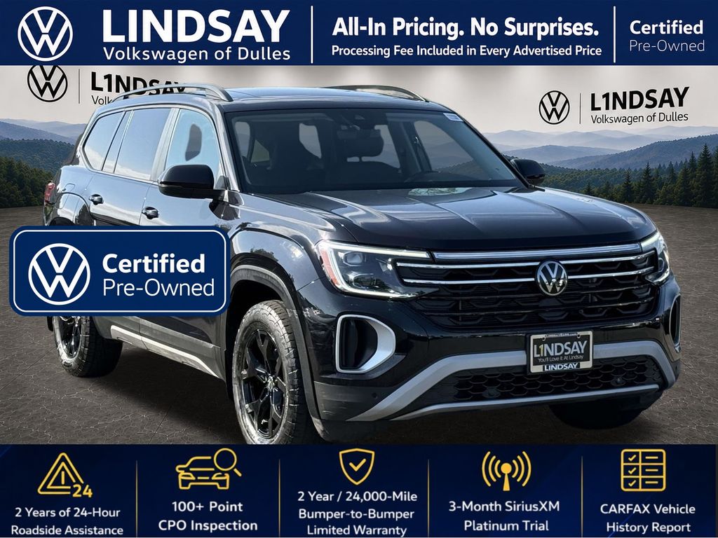 Deep Black Pearl 2024 Volkswagen Atlas SUV / Crossover All-Wheel Drive 8-Speed Automatic