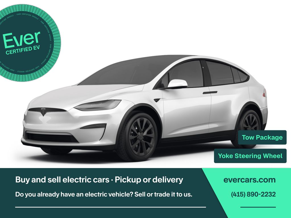 Pearl White Multi-Coat 2023 Tesla Model X SUV / Crossover All-Wheel Drive 1-Speed Automatic