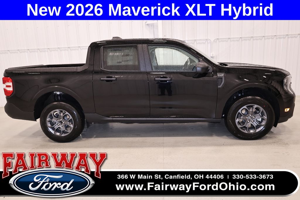Shadow Black 2026 Ford Maverick XLT SuperCrew FWD Pickup Truck Front-Wheel Drive Continuously Variable Transmission