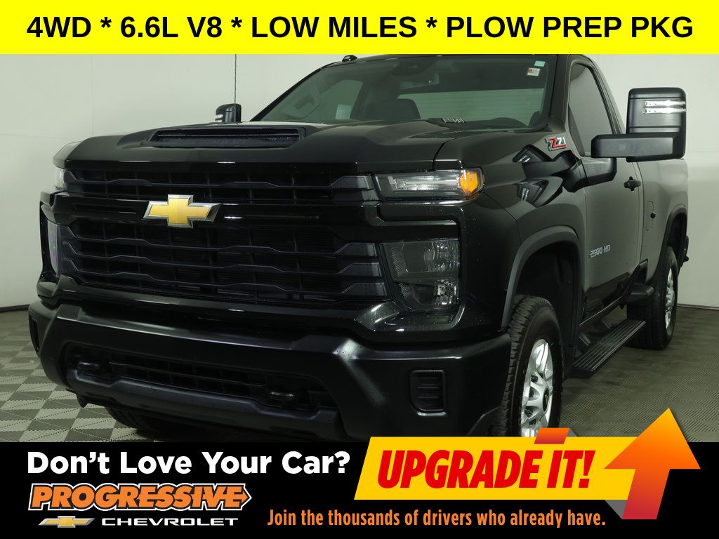 Black 2025 Chevrolet Silverado 2500HD Work Truck Regular Cab LB 4WD Pickup Truck Four-Wheel Drive Automatic