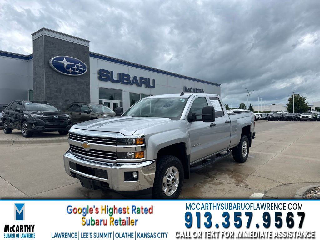 Silver Ice Metallic 2015 Chevrolet Silverado 2500HD LT Double Cab 4WD Pickup Truck Four-Wheel Drive 6-Speed Automatic Overdrive