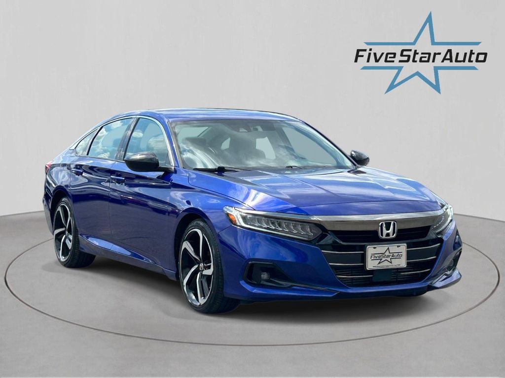 Blue 2021 Honda Accord Sedan Front-Wheel Drive Continuously Variable Transmission