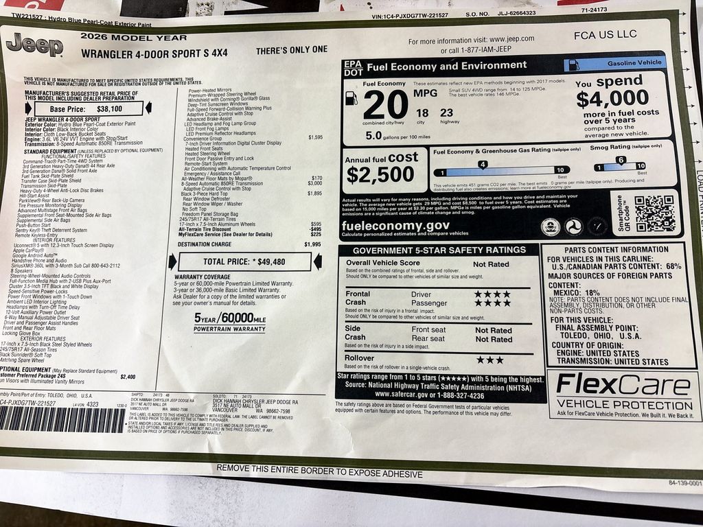 2026 Jeep Wrangler Sport S