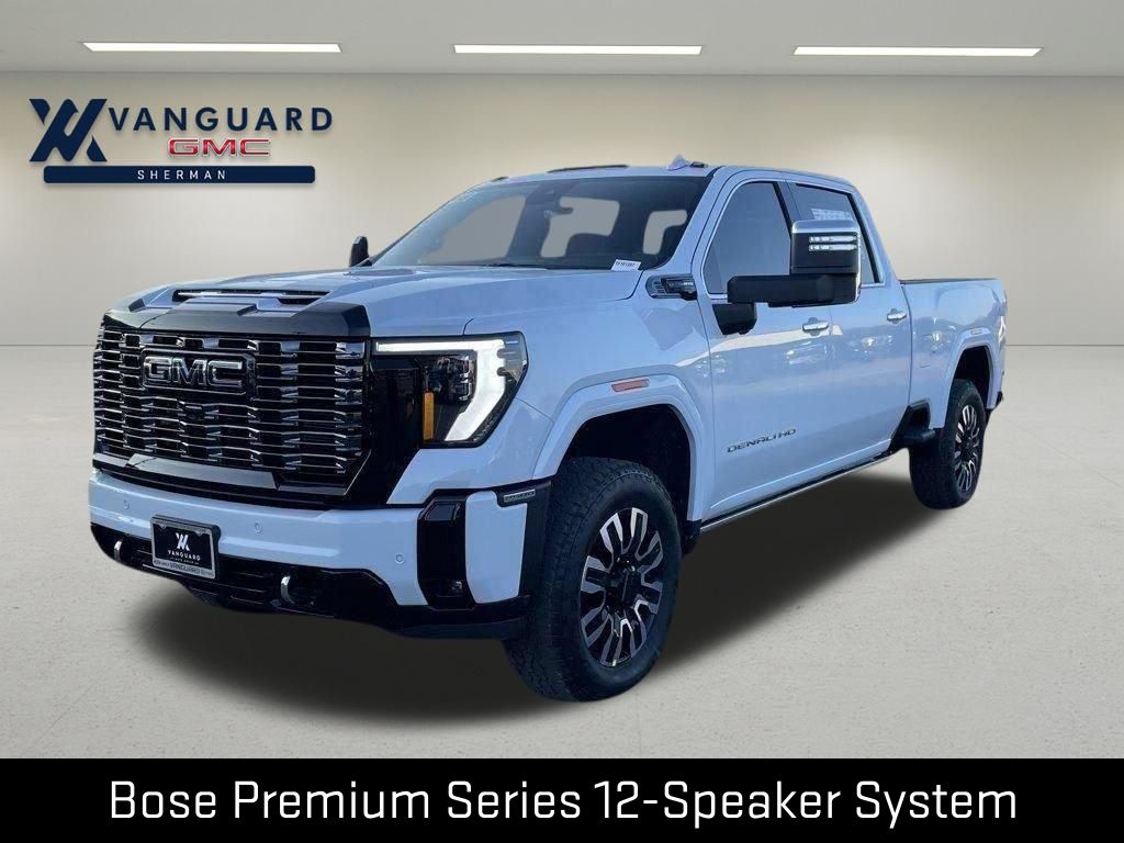 Glacier White Tricoat 2026 GMC Sierra 2500HD Denali Ultimate Crew Cab 4WD Pickup Truck Four-Wheel Drive Automatic