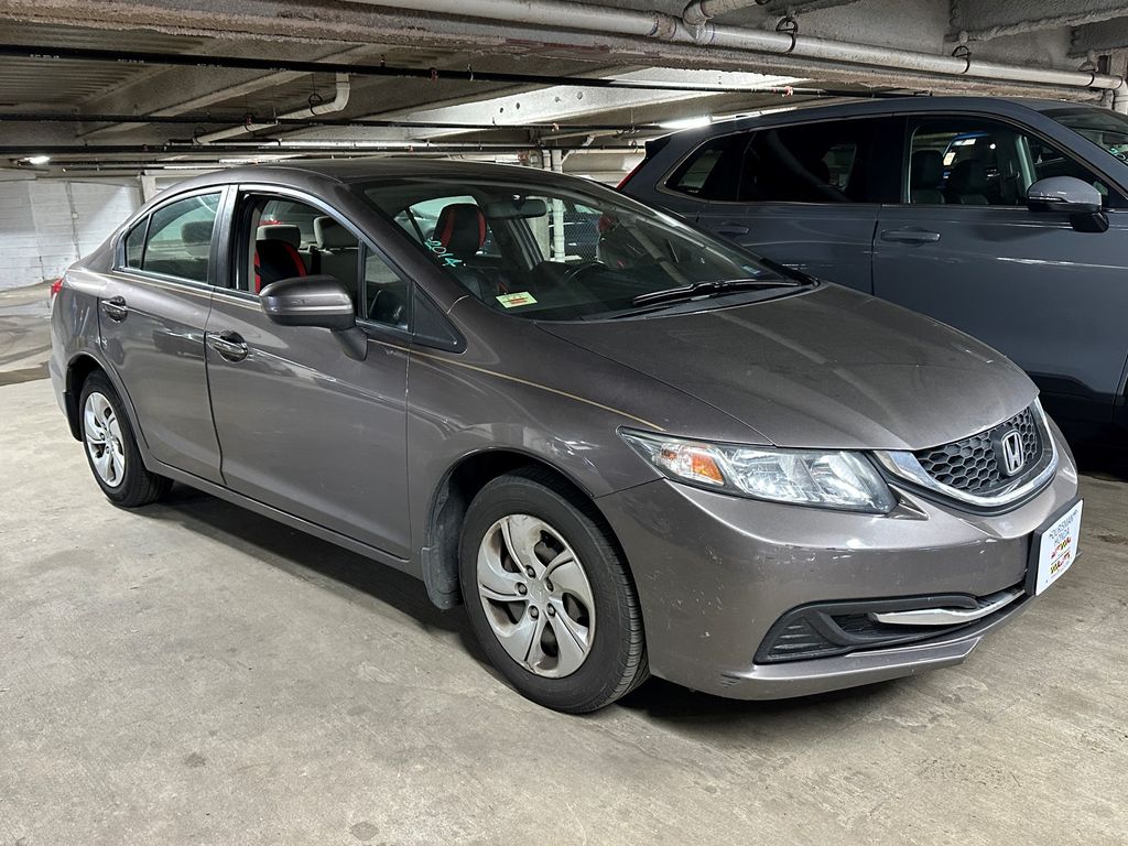 Gray 2014 Honda Civic LX Sedan Front-Wheel Drive Continuously Variable Transmission