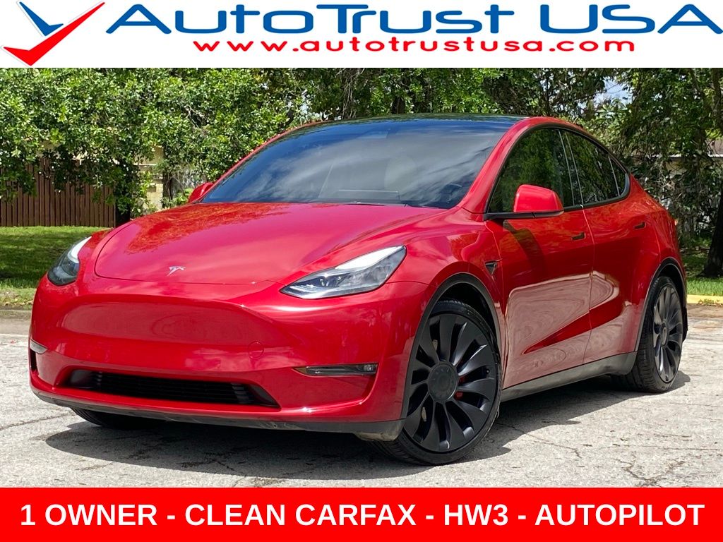 Red Multi-Coat 2021 Tesla Model Y Performance AWD SUV / Crossover All-Wheel Drive 1-Speed Automatic
