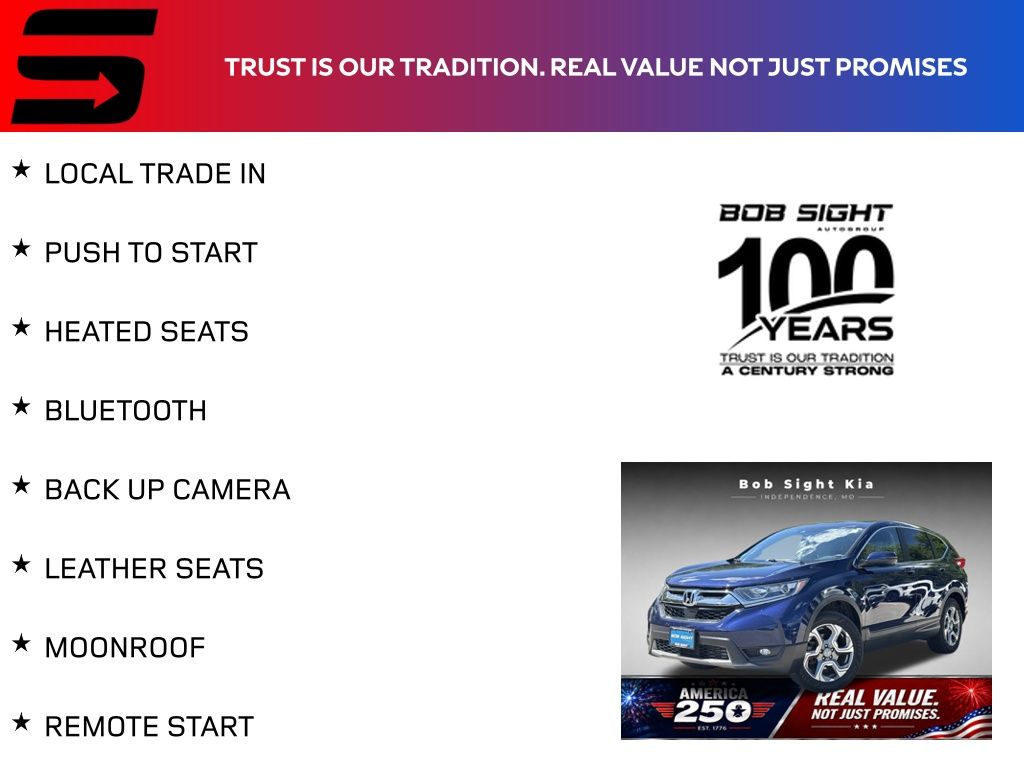 Used 2018 Honda CR-V EX-L with VIN 5J6RW2H8XJL014137 for sale in Kansas City