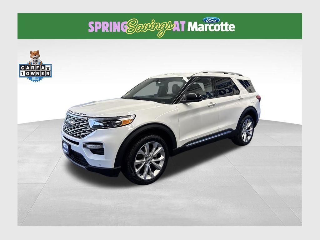 White Metallic 2022 Ford Explorer Platinum AWD SUV / Crossover All-Wheel Drive Automatic