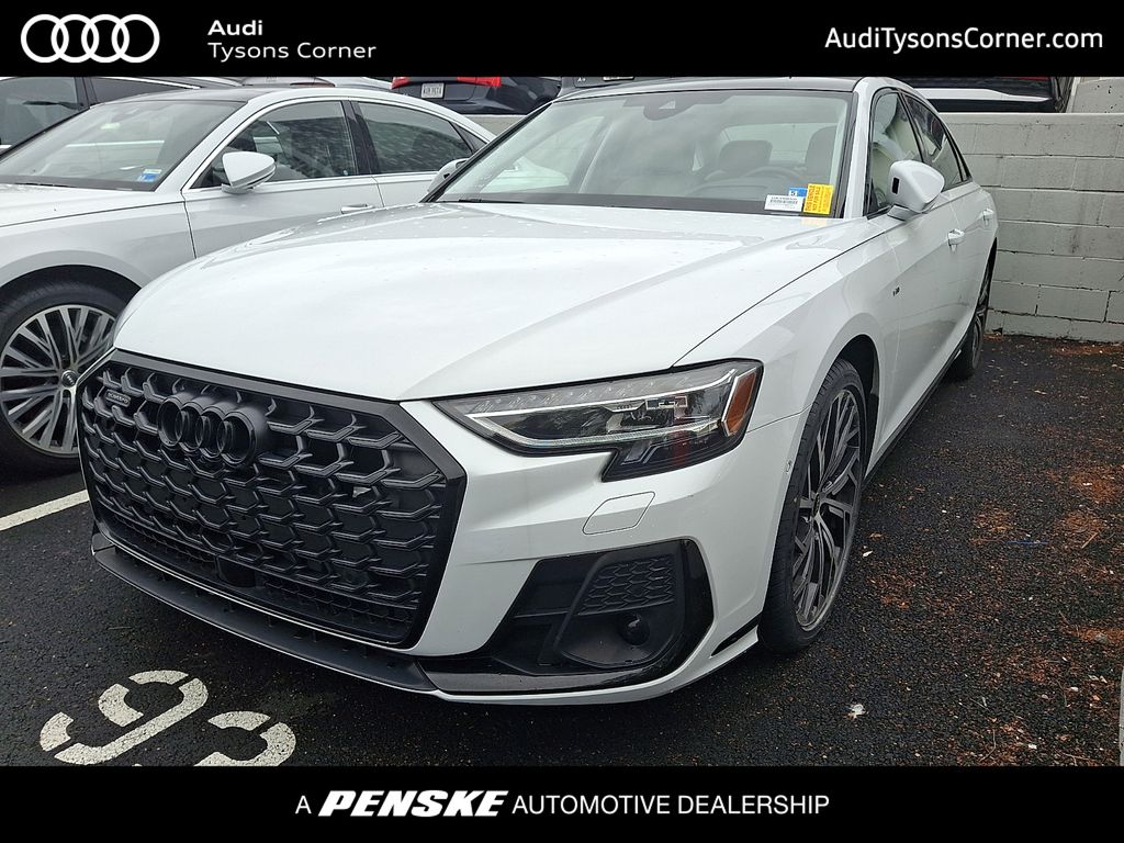 Glacier White 2023 Audi A8 L quattro 55 TFSI Sedan All-Wheel Drive 8-Speed Automatic