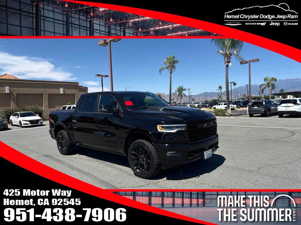 Diamond Black Crystal Pearlcoat 2025 RAM 1500 Pickup Truck Four-Wheel Drive 8-Speed Automatic