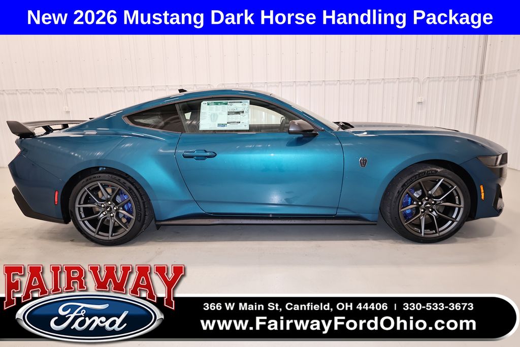 Adriatic Blue Metallic 2026 Ford Mustang Dark Horse Fastback RWD Coupe Rear-Wheel Drive 6-Speed Manual