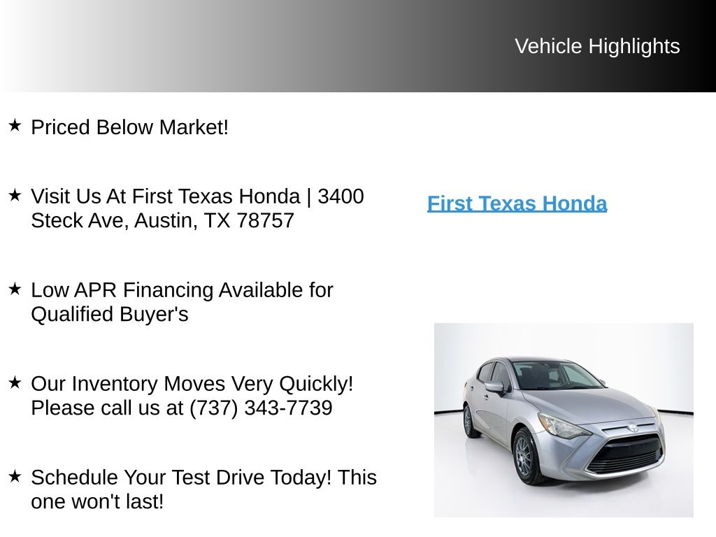 Used Car 2016 Scion Ia  Base For Sale Under $12,000 In Austin, Texas