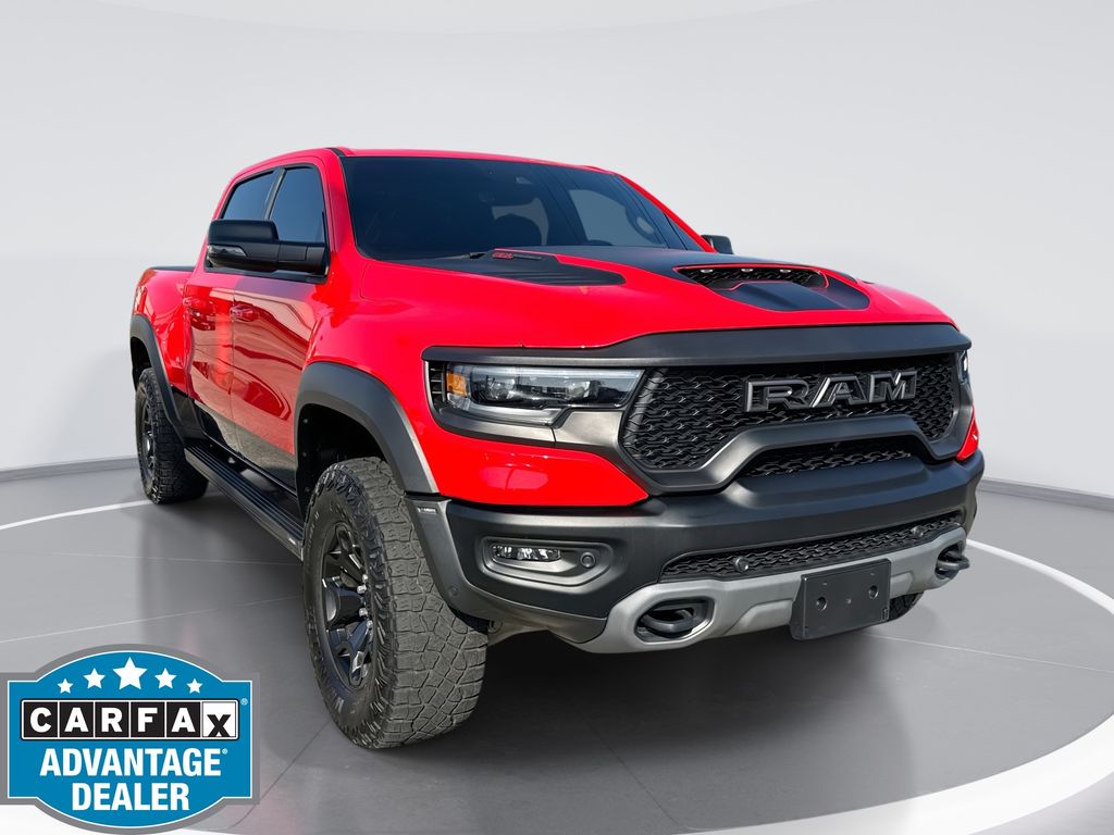 Flame Red Clearcoat 2023 RAM 1500 TRX Crew Cab 4WD Pickup Truck All-Wheel Drive 8-Speed Automatic