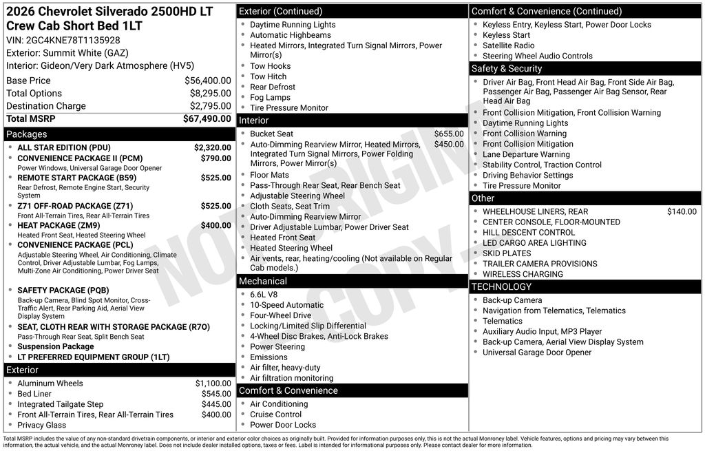 2026 Chevrolet Silverado 2500HD LT White at Bob Mills Chevrolet