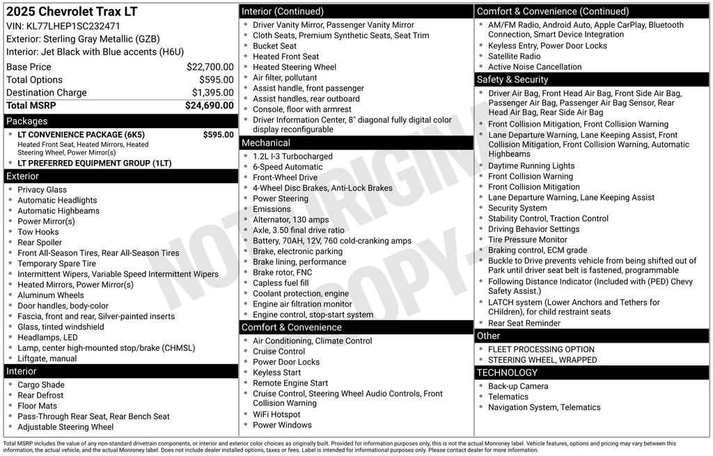 2025 Chevrolet Trax LT Gray at South Hills Kia