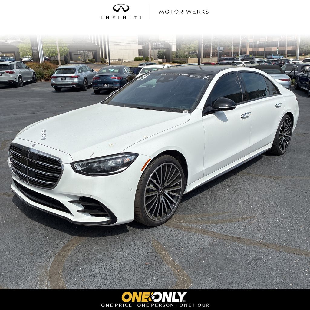 MANUFAKTUR Moonlight White Magno 2024 Mercedes-Benz S-Class S 580 4MATIC Sedan All-Wheel Drive 9-Speed Automatic