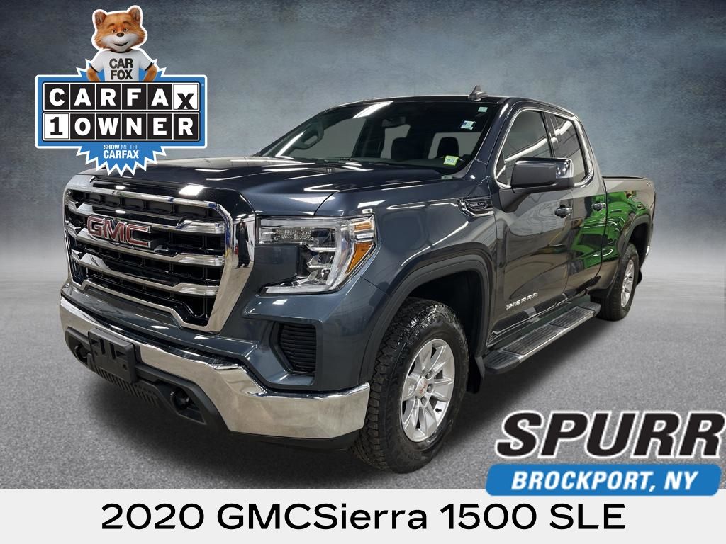 Gray (Dark Sky Metallic) 2020 GMC Sierra 1500 SLE Double Cab 4WD Pickup Truck Four-Wheel Drive Automatic