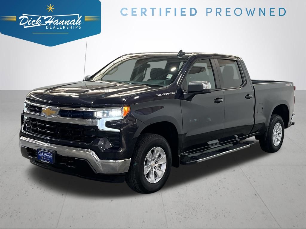 Dark Ash Metallic 2023 Chevrolet Silverado 1500 LT Crew Cab 4WD Pickup Truck Four-Wheel Drive Automatic