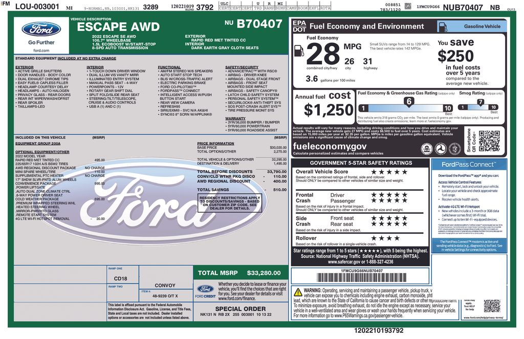 Used 2022 Ford Escape SUV