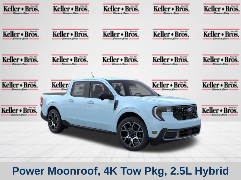 Light Blue 2026 Ford Maverick Lariat SuperCrew AWD Pickup Truck All-Wheel Drive Continuously Variable Transmission