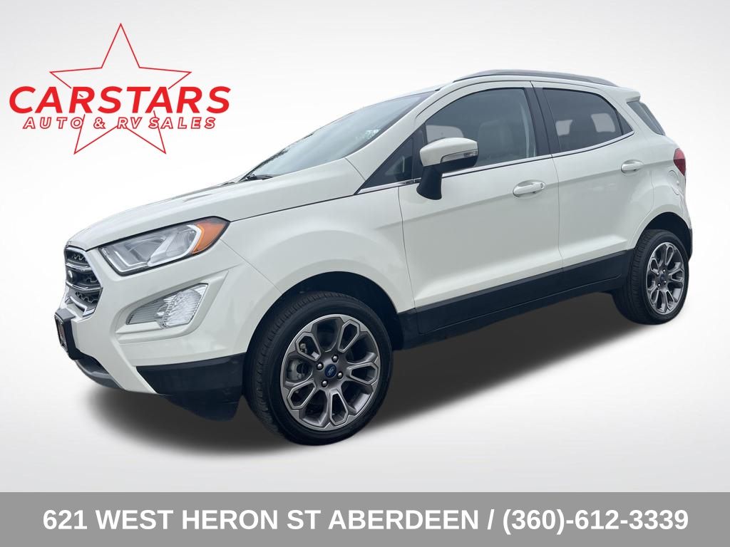 2020 White Platinum Metallic Tri-Coat Ford EcoSport Titanium SUV