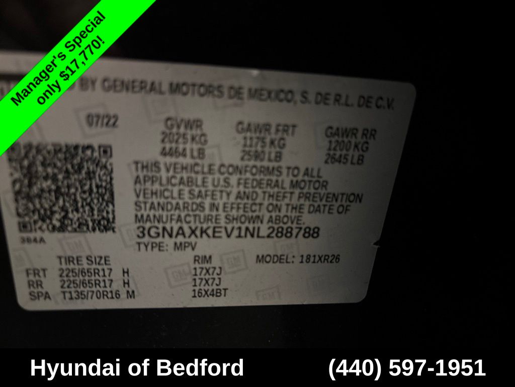 Used 2022 Chevrolet Equinox LT For Sale in Bedford, OH