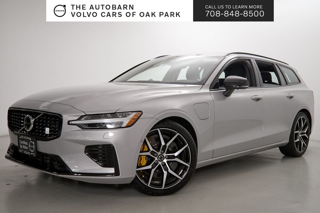 Silver Dawn Metallic 2024 Volvo V60 Hybrid Plug-in Wagon All-Wheel Drive Automatic