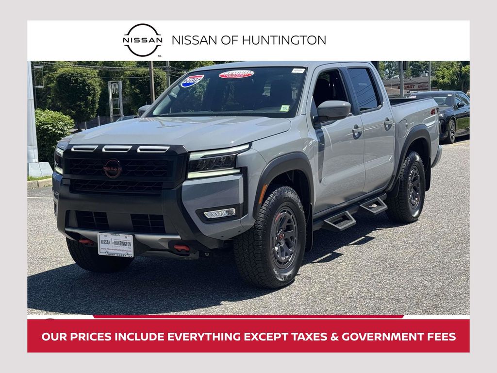 Boulder Gray 2025 Nissan Frontier PRO-4X Crew Cab 4WD Pickup Truck Four-Wheel Drive 9-Speed Automatic Overdrive