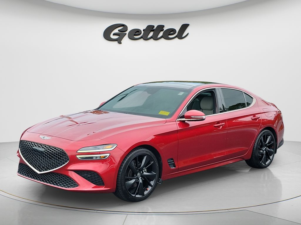 Red 2023 Genesis G70 Sedan Rear-Wheel Drive 8-Speed Automatic