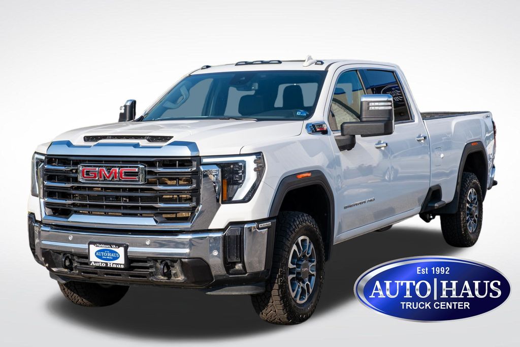 Summit White 2024 GMC Sierra 3500HD SLT Crew Cab 4WD Pickup Truck Four-Wheel Drive Automatic
