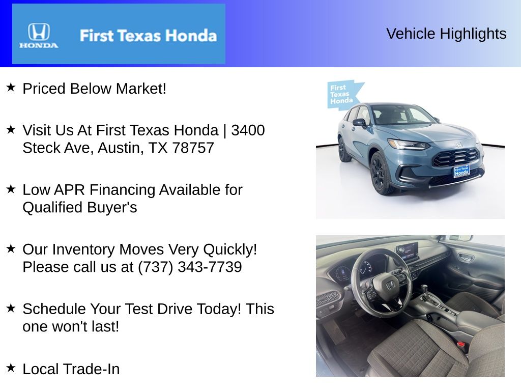 Used Car 2023 Honda Hr-v  Sport For Sale Under $25,000 In Austin, Texas