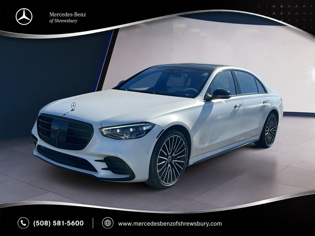 MANUFAKTUR Cashmere White Magno 2023 Mercedes-Benz S-Class Sedan All-Wheel Drive 9-Speed Automatic