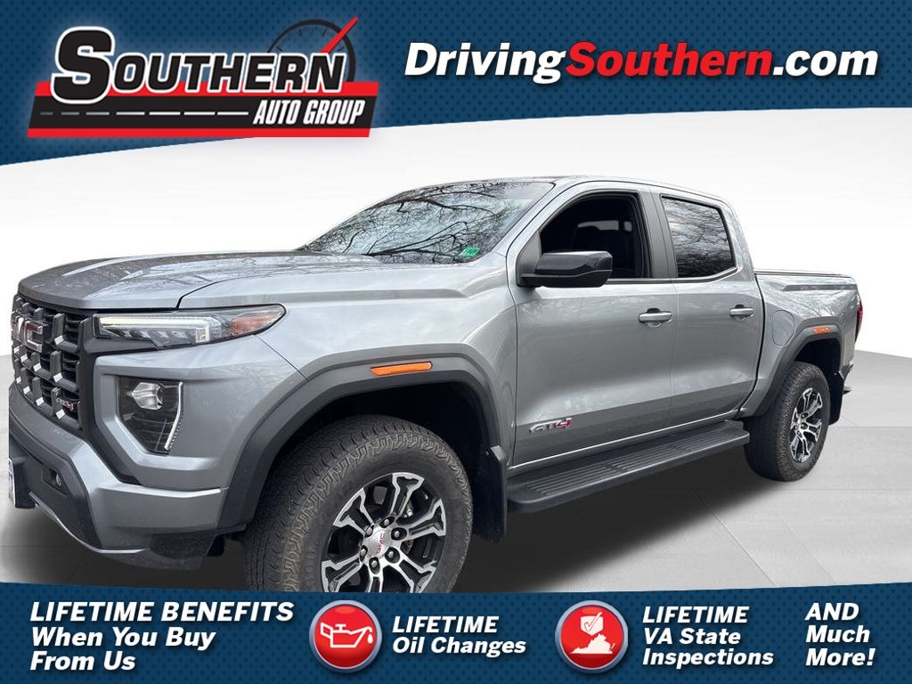 Sterling Metallic 2024 GMC Canyon AT4 Crew Cab 4WD Pickup Truck Four-Wheel Drive 8-Speed Automatic