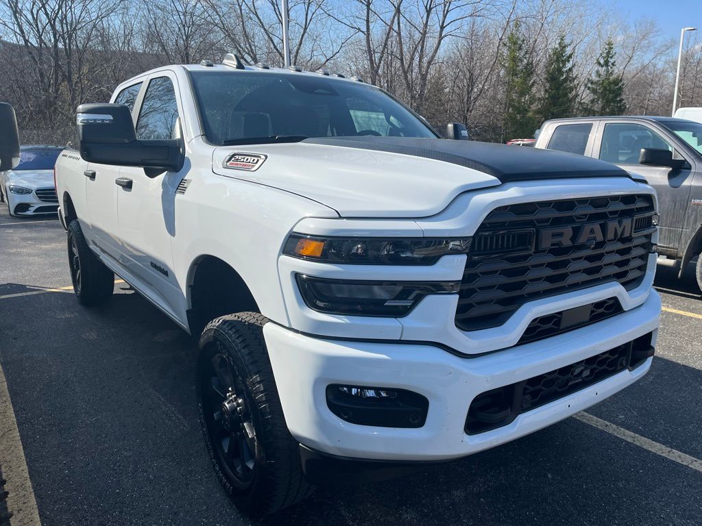 Bright White Clearcoat 2025 RAM 2500 Big Horn Crew Cab 4WD Pickup Truck Four-Wheel Drive 8-Speed Automatic