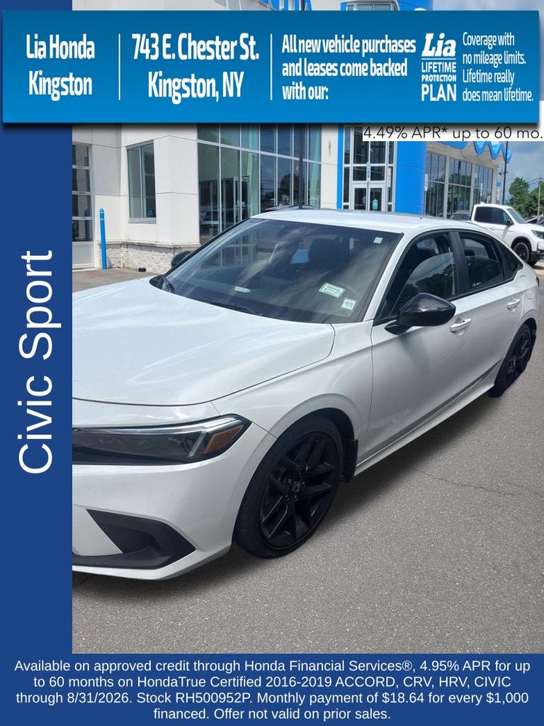 Platinum White Pearl 2024 Honda Civic Sedan Front-Wheel Drive Continuously Variable Transmission
