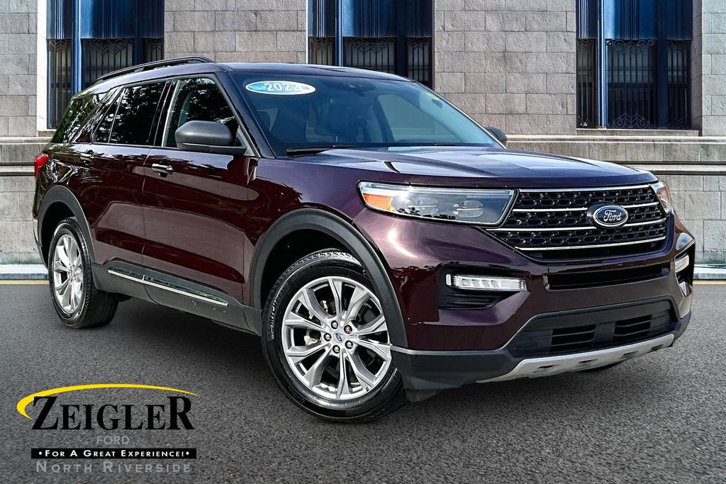 Red Metallic 2022 Ford Explorer SUV / Crossover All-Wheel Drive Automatic