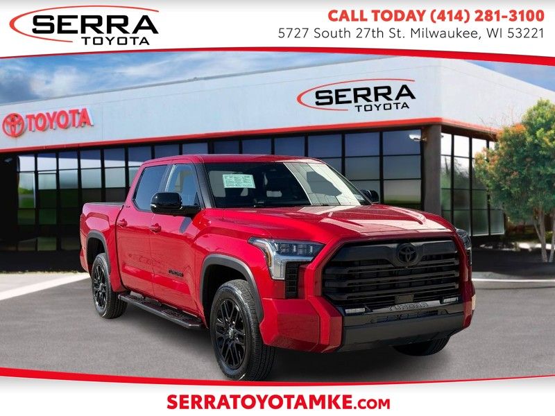 Red 2025 Toyota Tundra Limited CrewMax Cab 4WD Pickup Truck Four-Wheel Drive Automatic