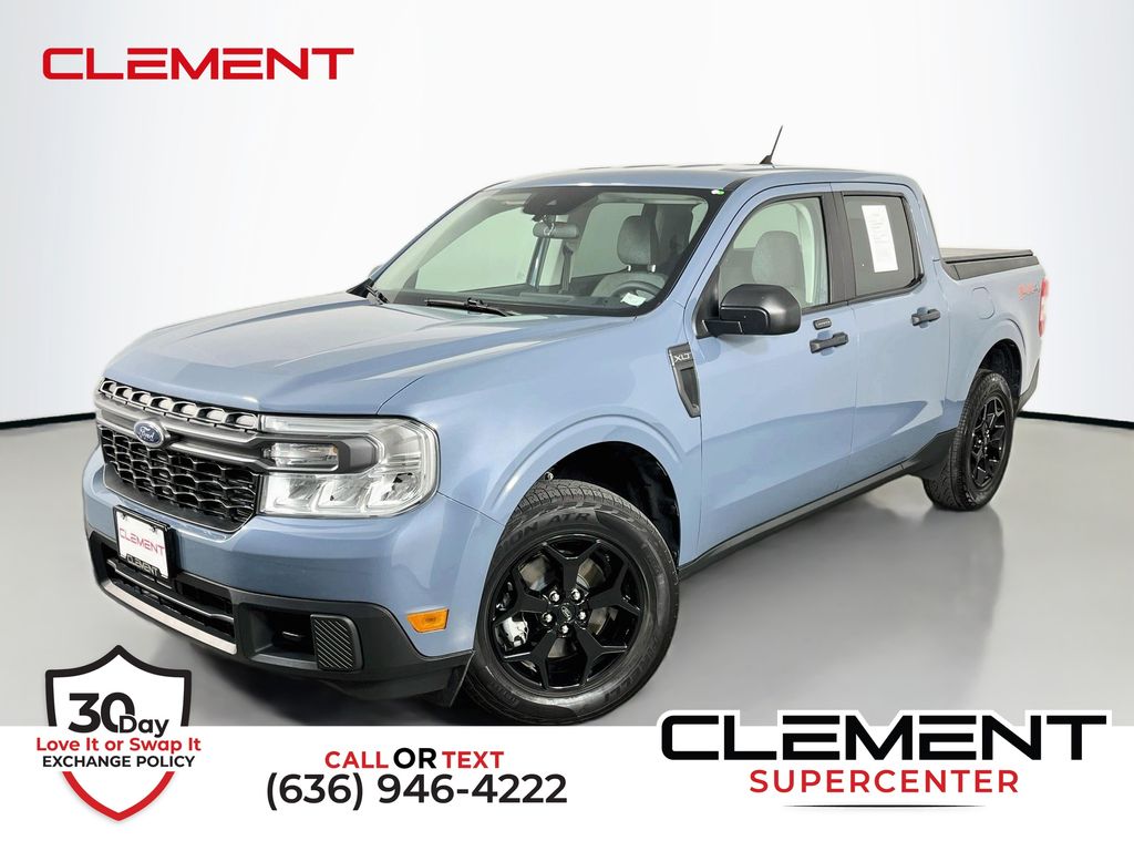 Blue (Azure Gray Metallic) 2024 Ford Maverick Pickup Truck All-Wheel Drive 8-Speed Automatic